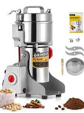 High-Speed Electric Grinder - Stainless Steel Silver and Red